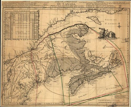 E109 - Partie orientale du Canada, traduitte de l'anglois de la carte de Jefferys publiée a Londres en May 1755.