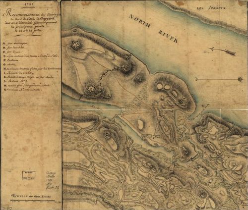 E109 - Reconnoissance des ouvrages du nord de l'Isle de Newyork dont on a déterminé géometriquement les principaux points le 22 et le 23 juillet.