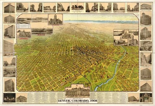 E112 - Birds eye view of Denver Colorado - 1908