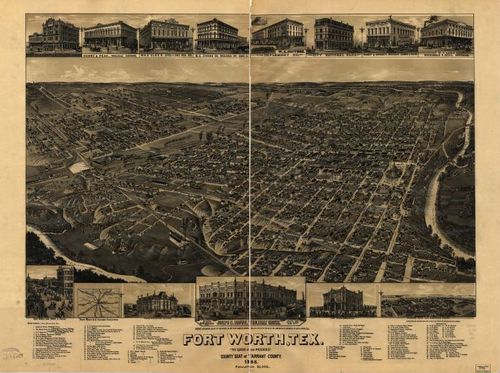E113 - Fort Worth Texas The Queen of the Prairies county seat of Tarrant County - 1886