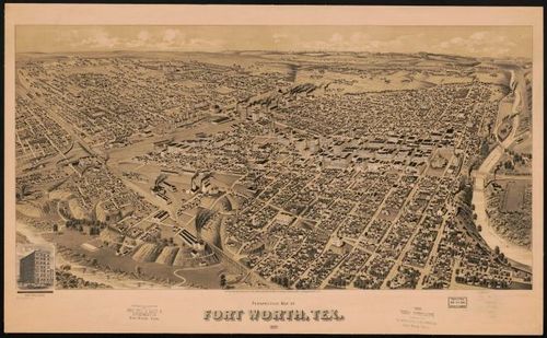 E113 - Perspective map of Fort Worth Texas