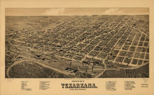 E113 - Perspective map of Texarkana Texas and Arkansas