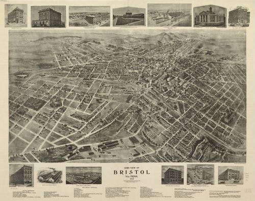 E118 - Aero view of Bristol Virginia Tenn - 1912