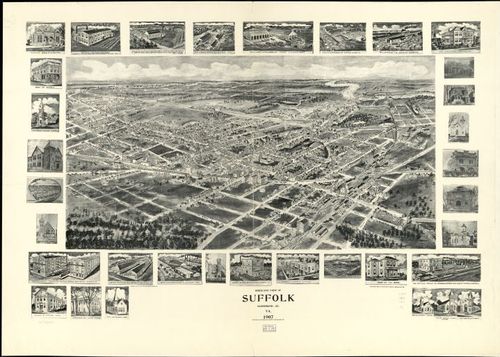 E118 - Birds eye view of Suffolk Nansemond Co Virginia - 1907