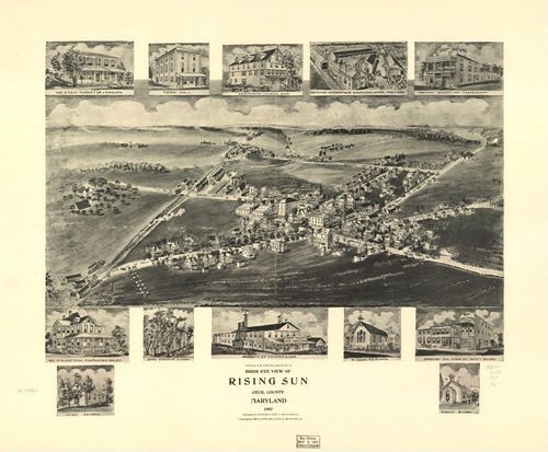 E122 - Birds eye view of Rising Sun Cecil County Maryland - 1907