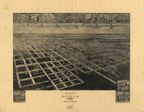 E123 - Birds eye view of Ocilla Georgia - 1908