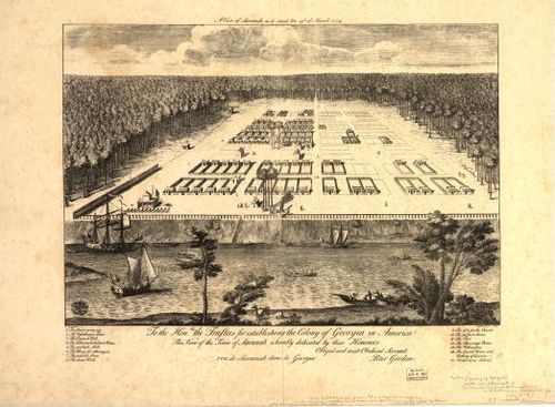 E123 - A view of Savannah as it stood the 29th of March 1734