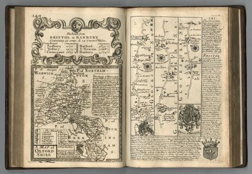 E127.076 - Road from Bristol to Banbury. Map of Oxfordshire.