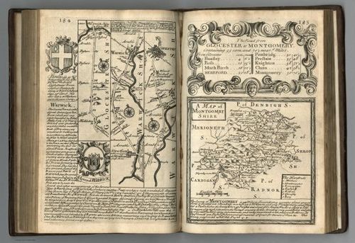 E127.098 - Road from Glocester to Coventry. (continued.) The Road from Glocester to Montgomery. A Map of Montgomeryshire.