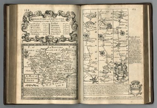 E127.100 - Road from Hereford to Leicester. A Map of Leicestershire.