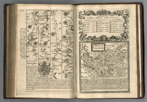 E127.125 - Road from York to Lancaster. (continued.) Roads from York to West Chester. Map of Cheshire.