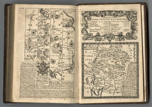 E127.141 - Road from Whitby to Durham. (continued.) Roads from York to Whitby's & Scarboro. Map of Westmoreland (Westmorland).