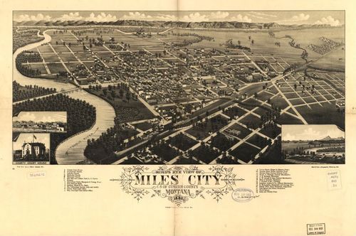 E129 - Birds eye view of Miles City cs of Custer County Montana - 1883