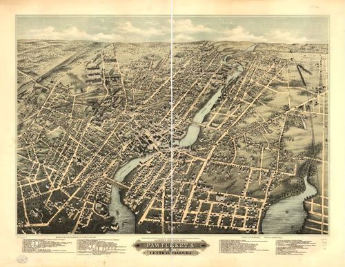 E131 - Birds eye view of Pawtucket and Central Falls Rhode Island - 1877