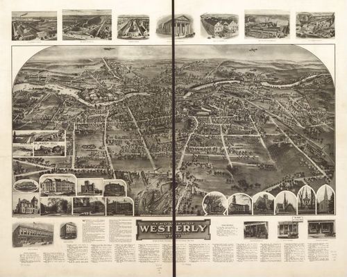 E131 - Aero view of Westerly Rhode Island - 1911