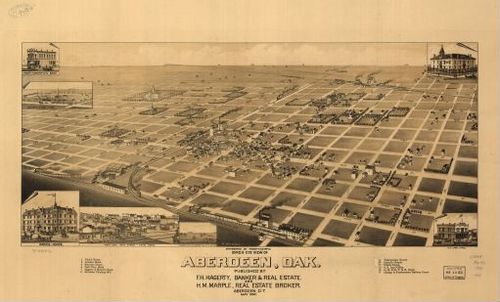 E137 - Birds eye view of Aberdeen Dakota - 1883