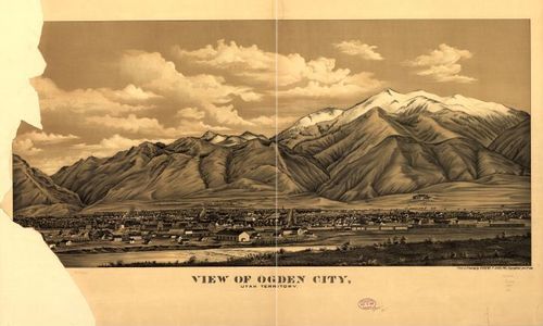 E139 - View of Ogden City Utah Territory - 1889