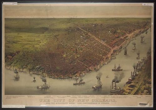 E142 - Birds eye view of New-Orleans - 1851
