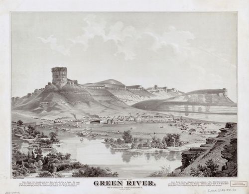 E145 - View of Green River, Wyoming Territory, looking north - 1875
