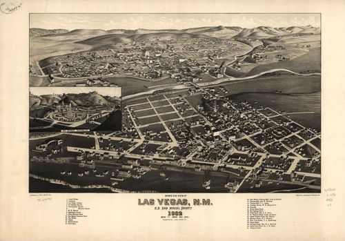 E146 - Birds eye view of Las Vegas, New Mexico cs San Miguel County - 1882
