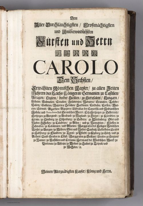 E152.005 - Text: ... Carolo Dem Sechsten ...