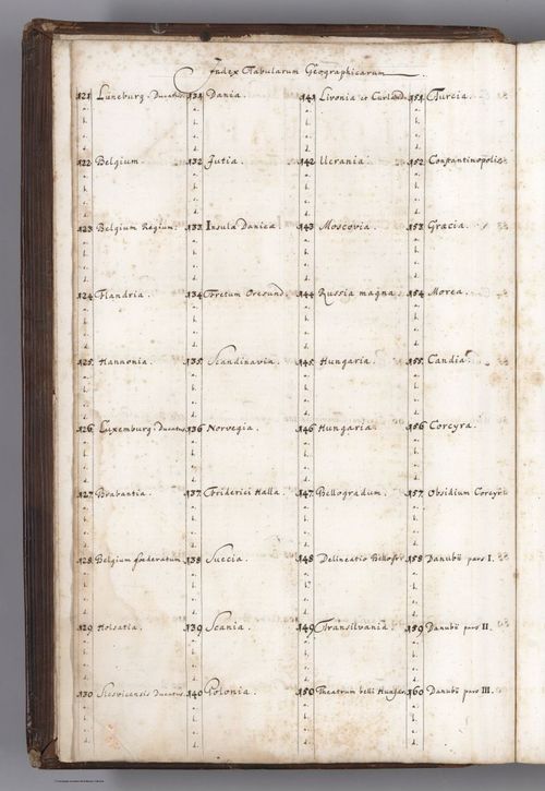 E152.010 - Index: Index Tubularum Geographiscarum.