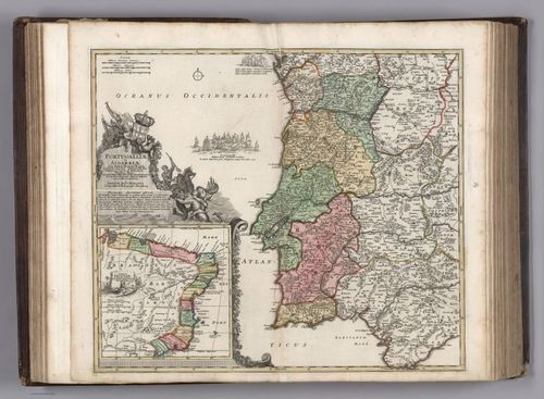 E152.070 - Portugalliae et Algarbiae. (inset) Regnum Brasilin.