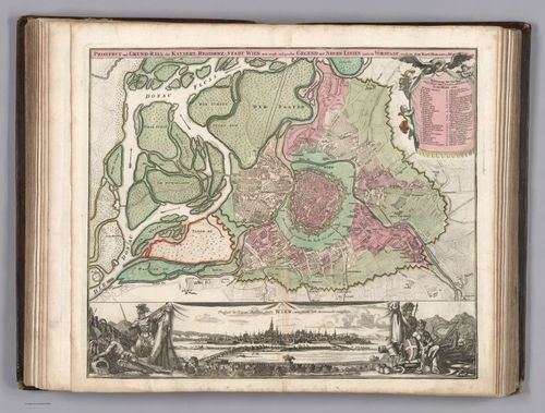 E152.112 - Prospect und Grund-Riss der Kayserl. Residenz-Stadt Wein ....