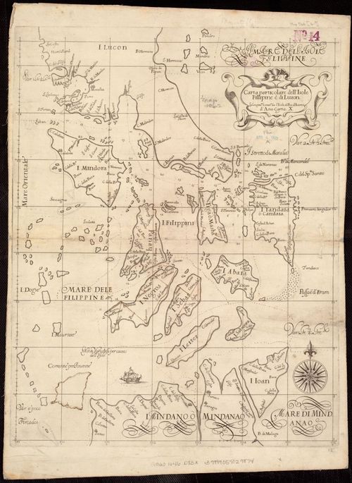 E167 - Carta particolare dell'Isole Fillipine è di Luzon : la longitune. cominca. de l'Isola di Pico d'Asores : d'Asia carta X 1646
