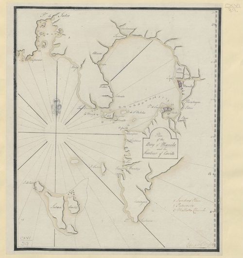 E167 - Plan of the Bay of Manila and Harbour of Cavite by Edward Cotsford, c1762