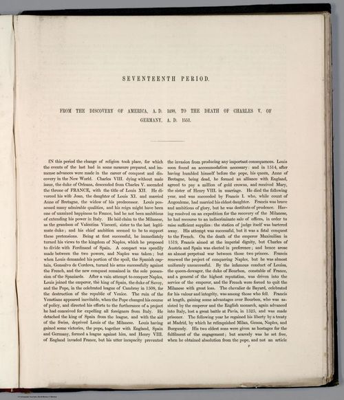 E169 - Text Page: Seventeenth Period, At The Death Of Charles V. - A.D. 1551