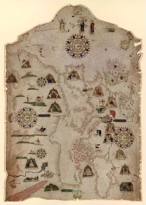 E170 - 1559 Prunes - Portolan chart of the Mediterranean
