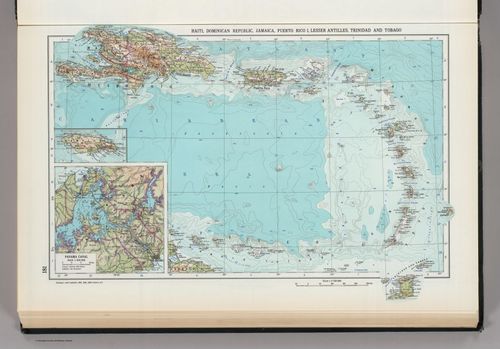 E179 - Haiti, Dominican Republic, Jamaica, Puerto Rico Island, Lesser Antilles, Trinidad and Tobago, Panama Canal (West Indies). The World Atlas - 1967
