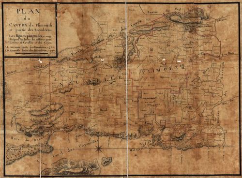 E180 - Plan du canton de Plimouth et partie des Baradéres - 1790