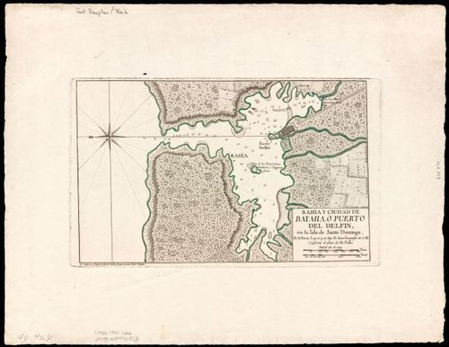  E180 - Bahía y ciudad de Bayaha, o Puerto del Delfin, en la Isla de Santo Domingo - 1794