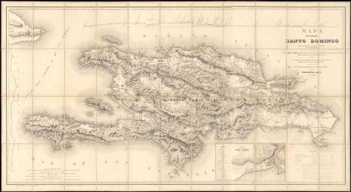 E180 - Mapa de la isla de Santo Domingo - 1858
