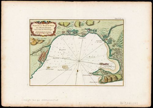 E180 - Plan de la Rade et Ville du Petit Goave dans i'Isle de St. Domingue - 1764