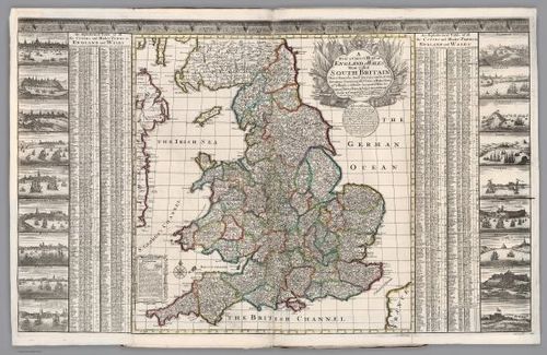 E182.012 - No. 10. A new & correct map of England & Wales, now called South Britain