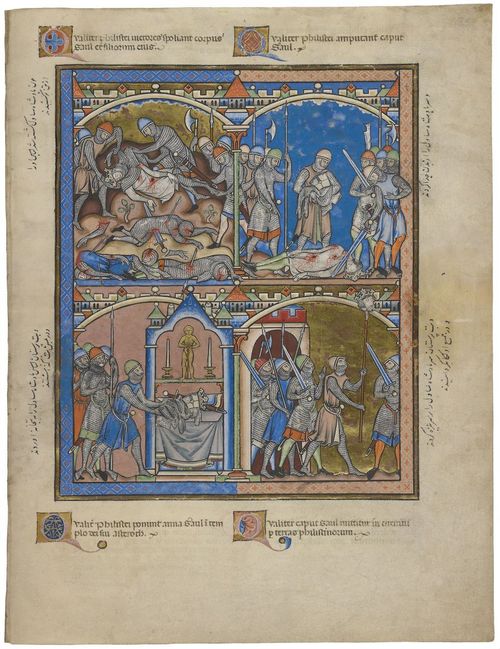 E183.35r - Spoils of War, Saul Decapitated, Trophies, A Grisly Parade