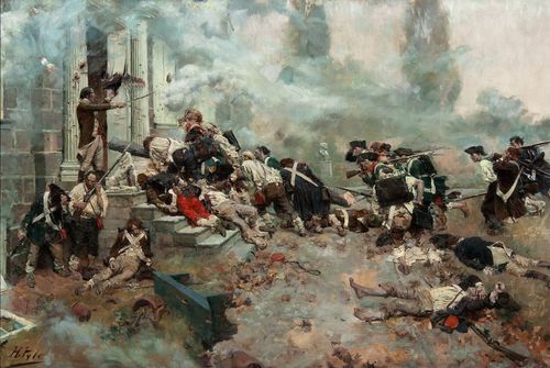 E195 - Painting of Attack on Chew House