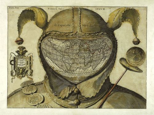 The Fool’s Cap Map of the World - artist unknown - 1585