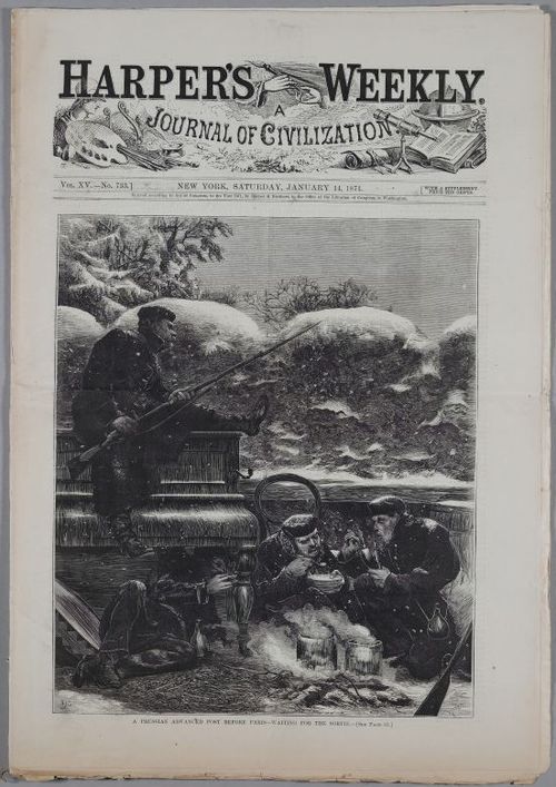 E223 - Paris Map, Nast, Arctic Circle, Harper's Weekly Complete Issue Jan14,1871 . cover