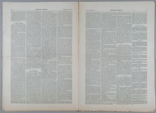E223 - Paris Map, Nast, Arctic Circle, Harper's Weekly Complete Issue Jan14,1871 . page 30-31
