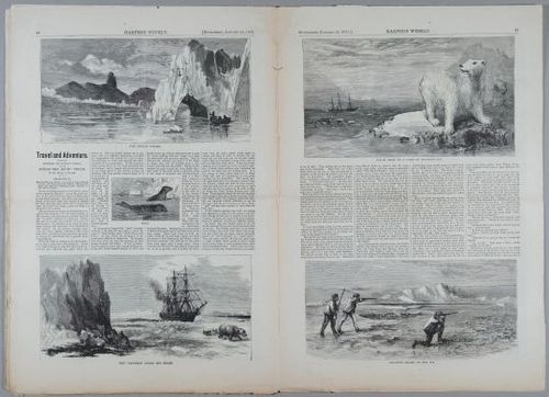 E223 - Paris Map, Nast, Arctic Circle, Harper's Weekly Complete Issue Jan14,1871 page 44-45