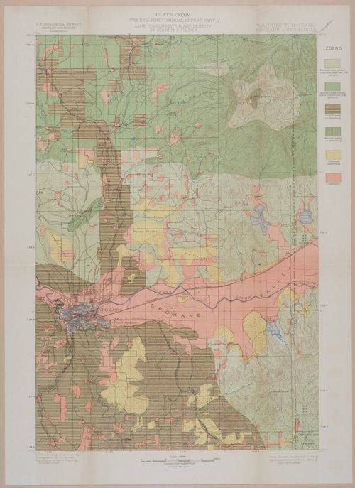 E239 - Land Classification and Density of Standing Timber,  Washington - Idaho Spokane Quadrangle -i1844