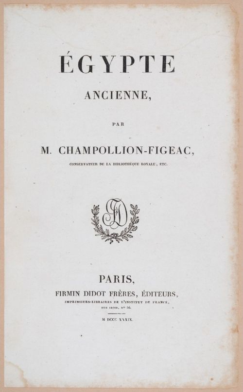 E253 - Egypte Ancinenne, 1839 - 2738