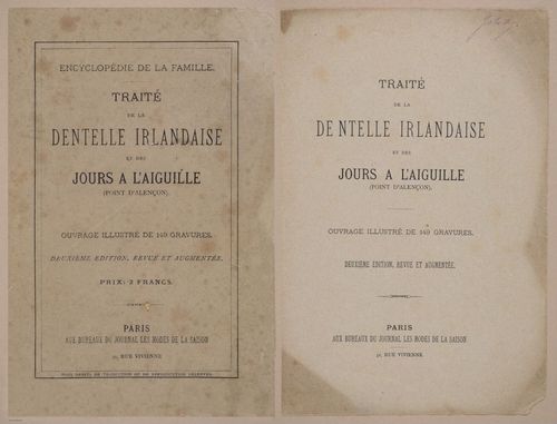 E304 - Traite de la Dentelle Irlandaise (Irish Lace Patterns) 1870 - 7362-7363