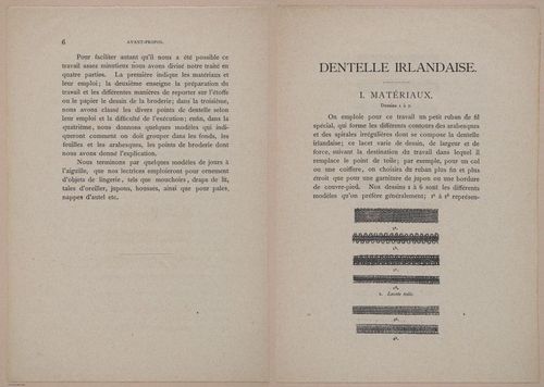E304 - Traite de la Dentelle Irlandaise (Irish Lace Patterns) 1870 - 7370-7371
