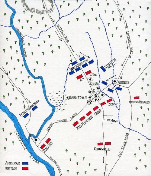 E195 - Battle of Germantown Map, British Battles