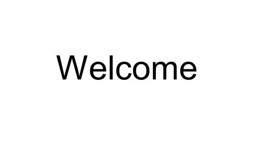 Welcome - October 24 2020